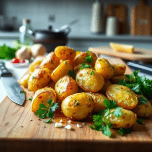 Crispy Garlic Butter Potatoes Recipe