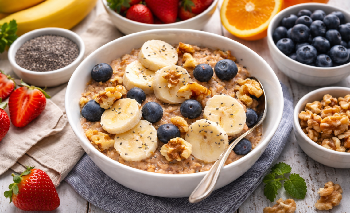 Healthy and easy oats breakfast