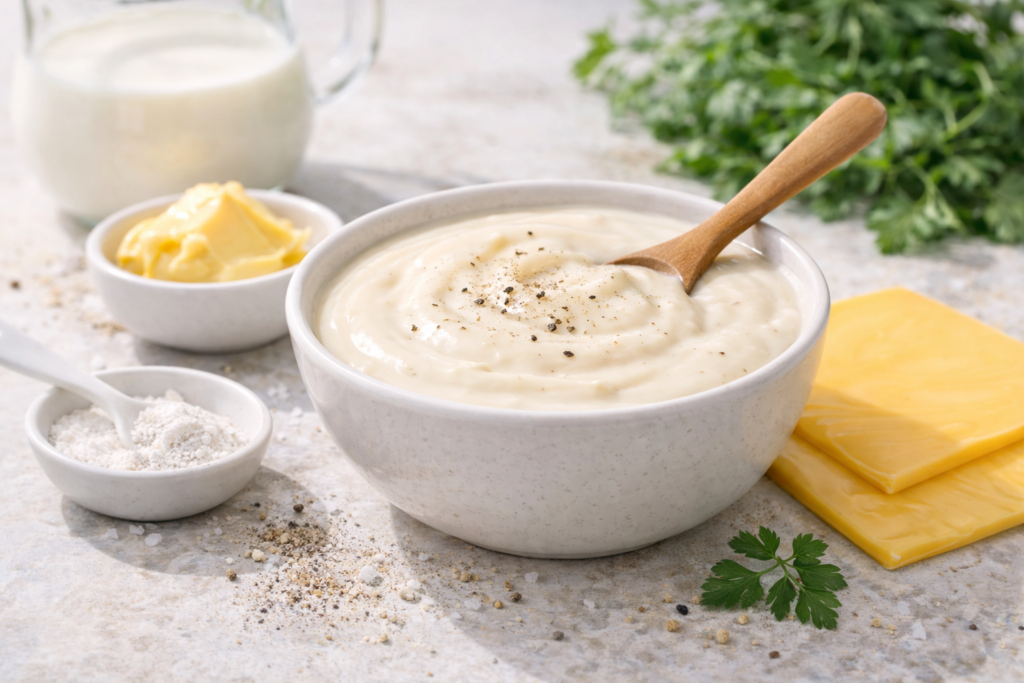 For the white sauce For the white sauce