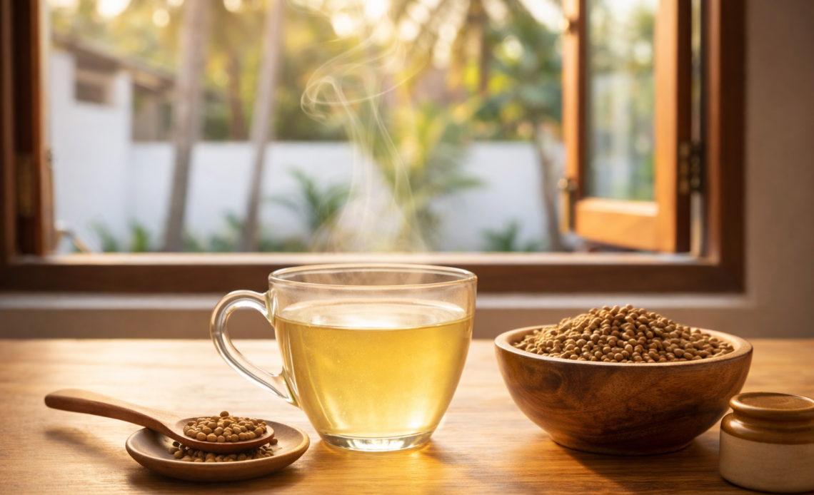 Natural coriander drink, healthy for Thyroid Gland Stimulation