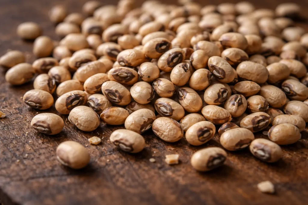 raw cowpeas kawpi seeds close up natural texture