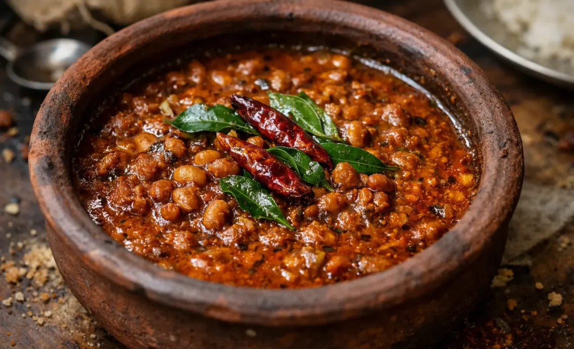 Sri Lankan kawpi curry homemade cowpea dish with coconut milk